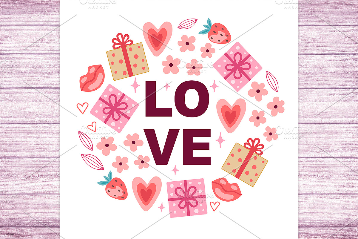 Love is in the air. Design kit., a Seasonal Illustration by Artspace (Photo 6 of 9)