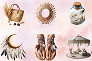 Boho Summer Sublimation Clipart Bund, an Illustration by SVGArt (Thumbnail 2 of 8)