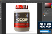 2lb Whey Protein Jar Mockup A3-Pro, a Packaging Mockup by Design Warlord (Thumbnail 2 of 16)