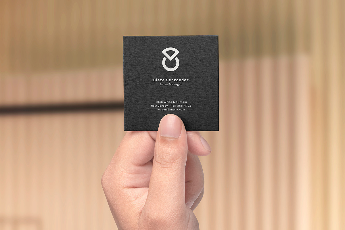 Square Business Card Mockup, a Product Mockup by GfxFoundry (Photo 3 of 6)