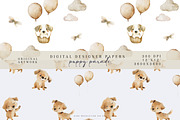 watercolor puppy seamless patterns, a Pattern Graphic by Pink Studio Art (Thumbnail 3 of 4)