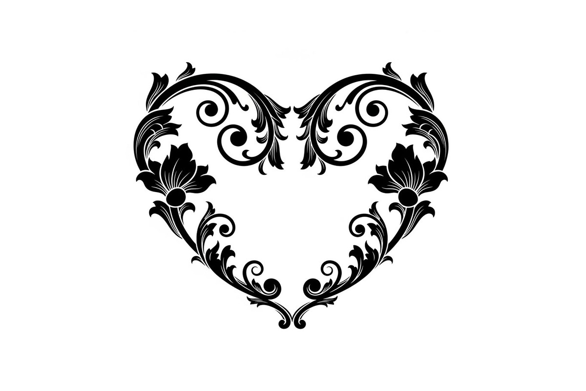 Floral Heart Frame Silhouette Pack, an Illustration by Artivon (Photo 12 of 49)