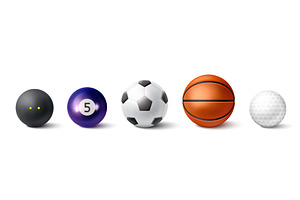Realistic sport ball collection, a Sport Illustration by art PVP - market