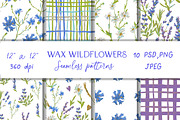 Hand Drawn Crayon Wildflowers, a Pattern Graphic by Lucyinyourheart (Thumbnail 1 of 10)