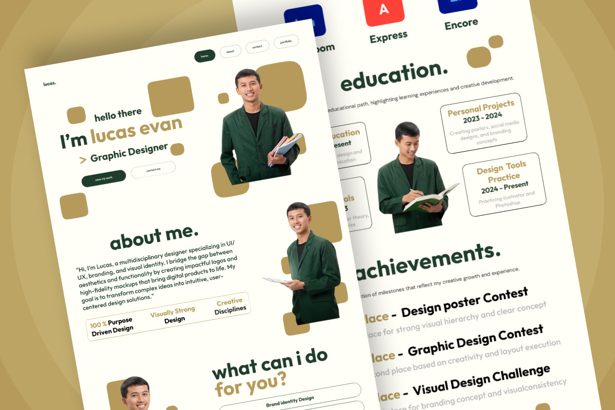 Lucas - Student Portfolio Landing, a Landing Page Template by productype1 (Photo 4 of 5)