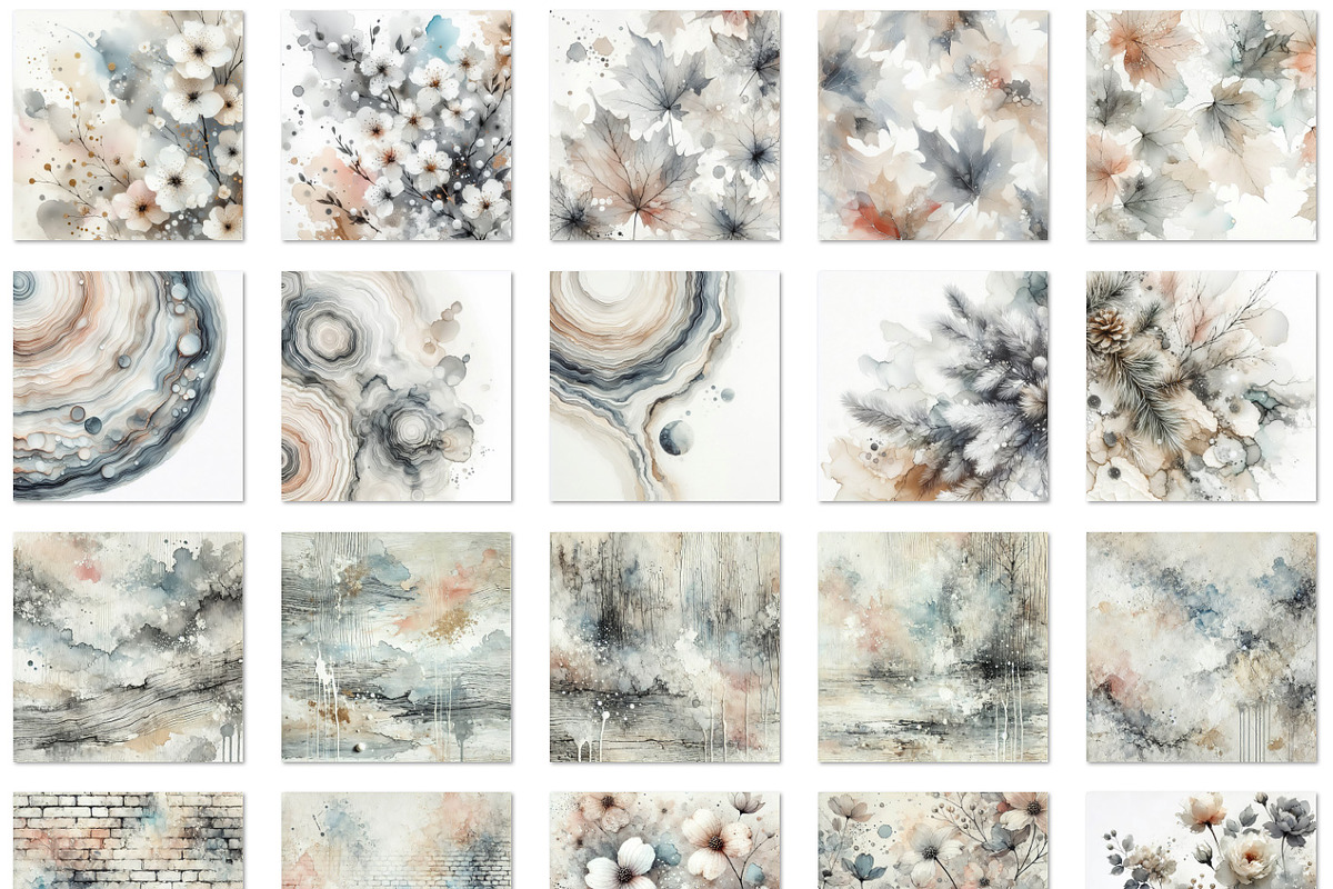 Neutrals watercolor backgrounds set, a Decorative Illustration by Bubert Art (Photo 2 of 10)