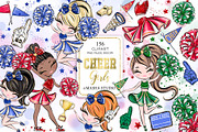 Cheerleader Hand Drawn Clipart, a Sport Illustration by Masha  Studio (Thumbnail 1 of 12)