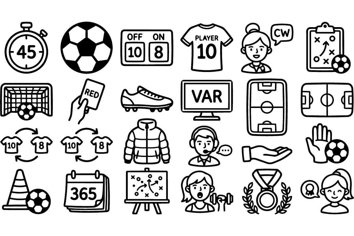 Soccer Sport Icon Clipart Set, an Illustration by designvectx (Photo 2 of 3)