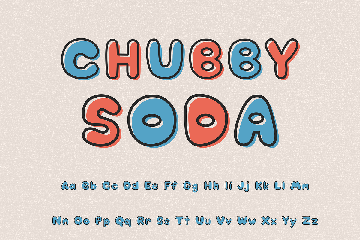 Retro bubble font - Chubby Soda, a Handwritten Font by ZoloDesignHub (Photo 9 of 9)