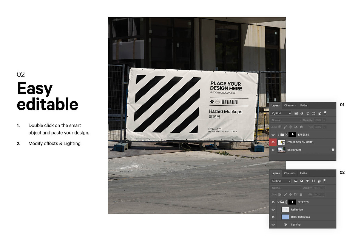 Fence Mesh Banner Mockup, an Advertising Mockup by HAZARD MOCKUPS (Photo 4 of 8)