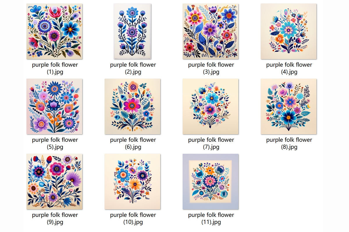 11 purple folk flower wall art print, a Decorative Illustration by ARTOZEN DIGITAL (Photo 11 of 11)