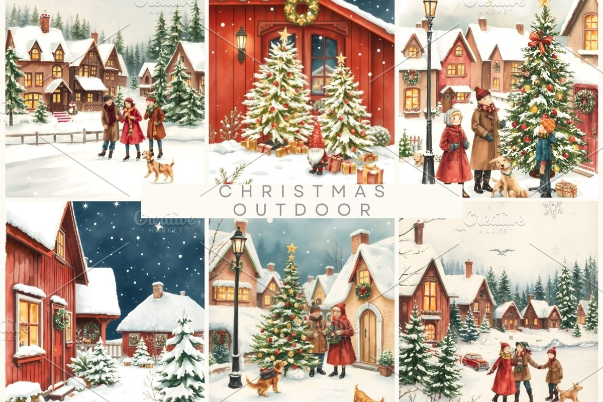 Scandinavian Christmas Bundle, a Decorative Illustration by Alisa Mikibith Art (Photo 17 of 31)