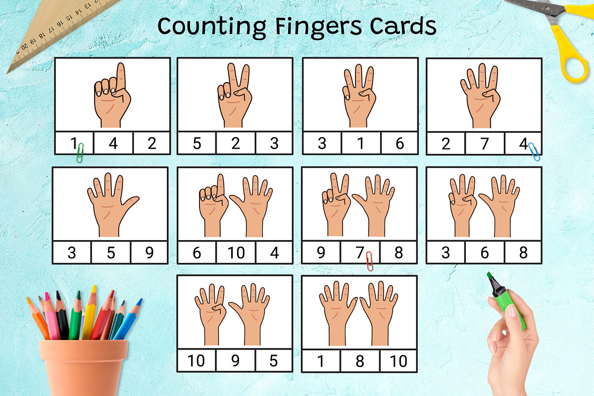 Number Worksheets + Hand Gestures