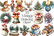 Watercolor Vintage Drawing Christmas, an Illustration by DreamPrint404 (Thumbnail 1 of 7)