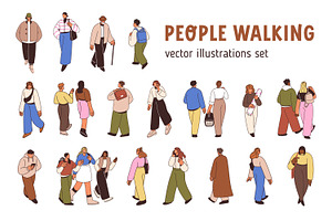 People citizens walk on street set, a Person Illustration by Good Studio