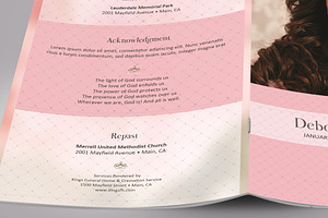 Glamour Funeral Program Word 4 Pages