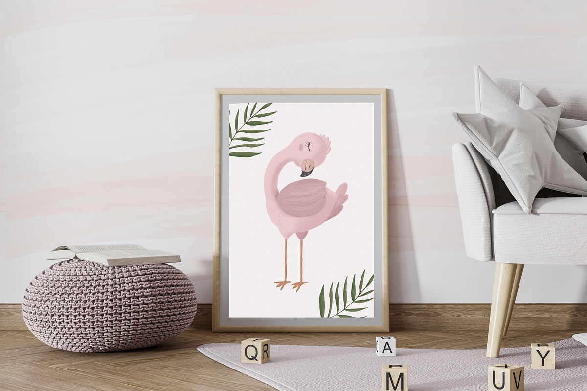 Boho flamingo pattern, a Pattern Graphic by SleptArt (Photo 3 of 6)