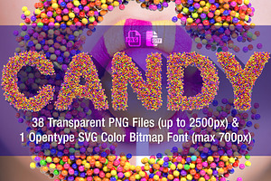 Ms Candy Bitmap Color Font & PNGs