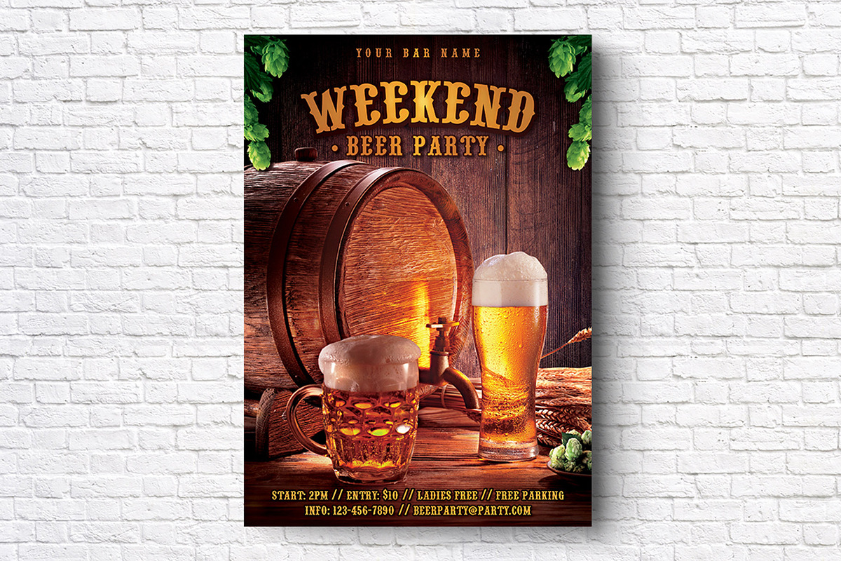 Weekend Beer Party Flyer, a Flyer Template by Rafoz (Photo 1 of 4)