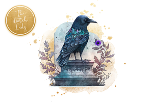 Mystical Ravens Halloween Clipart