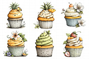 Watercolor Summer Cupcake Clipart, an Illustration by Daily.Designs (Thumbnail 6 of 8)