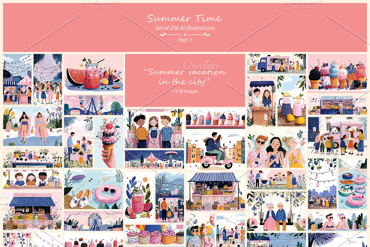 Summer- 206 AI illustrations, an Illustration by Pundateam (Photo 5 of 7)