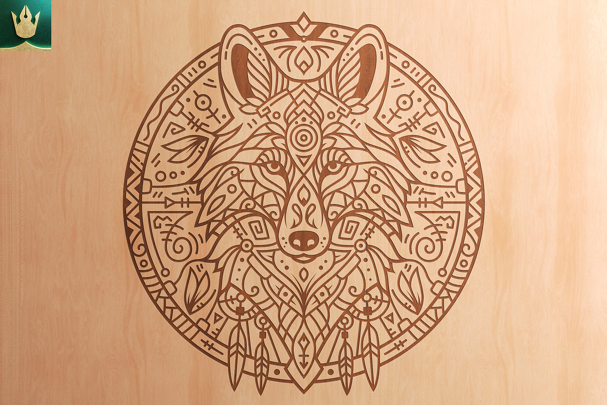 Mandala V1 | Tribal Wolf Art, an Animal Illustration by pixaroma (Photo 7 of 10)