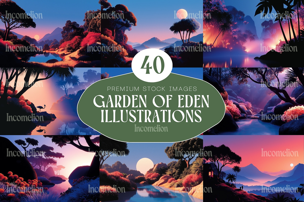 40 Garden of Eden Illustrations, a Decorative Illustration by Incomelion (Photo 1 of 12)