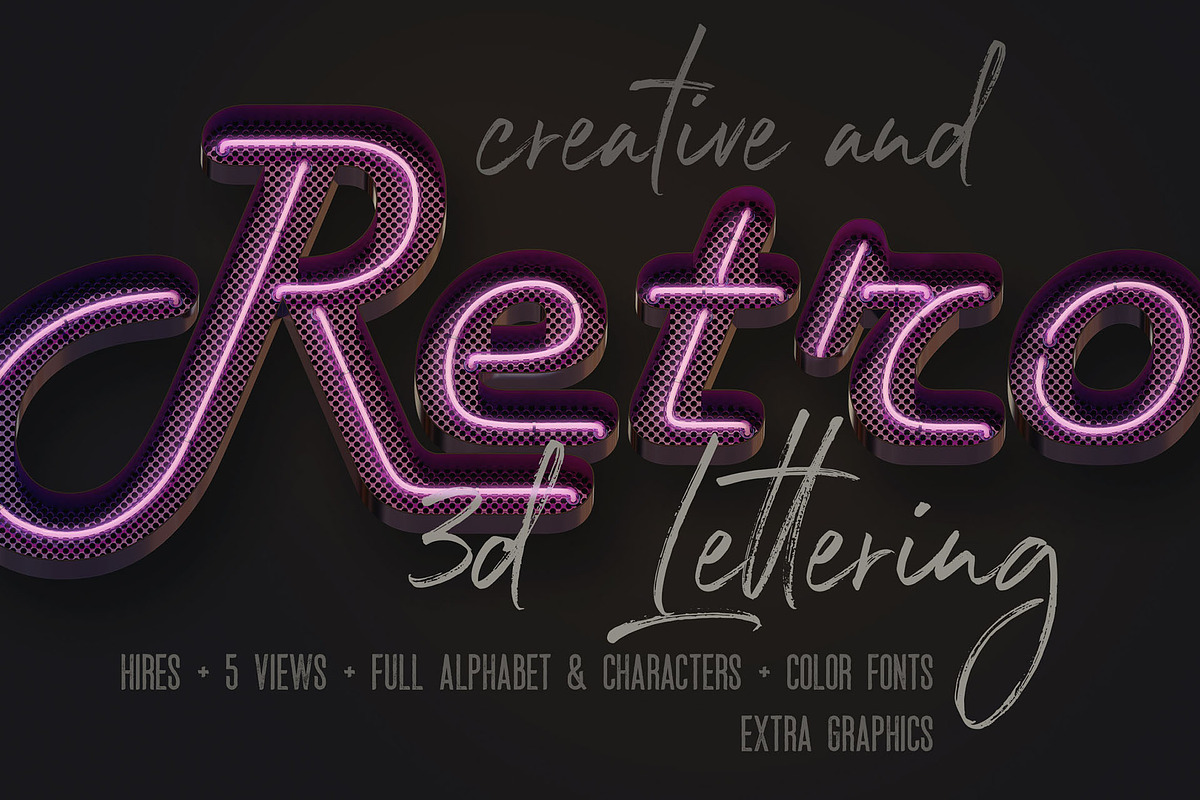 Script Neon 3D Lettering, a Graphic by TVartworks (Photo 10 of 25)