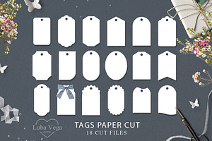 Tags svg paper cut template/ Decorat