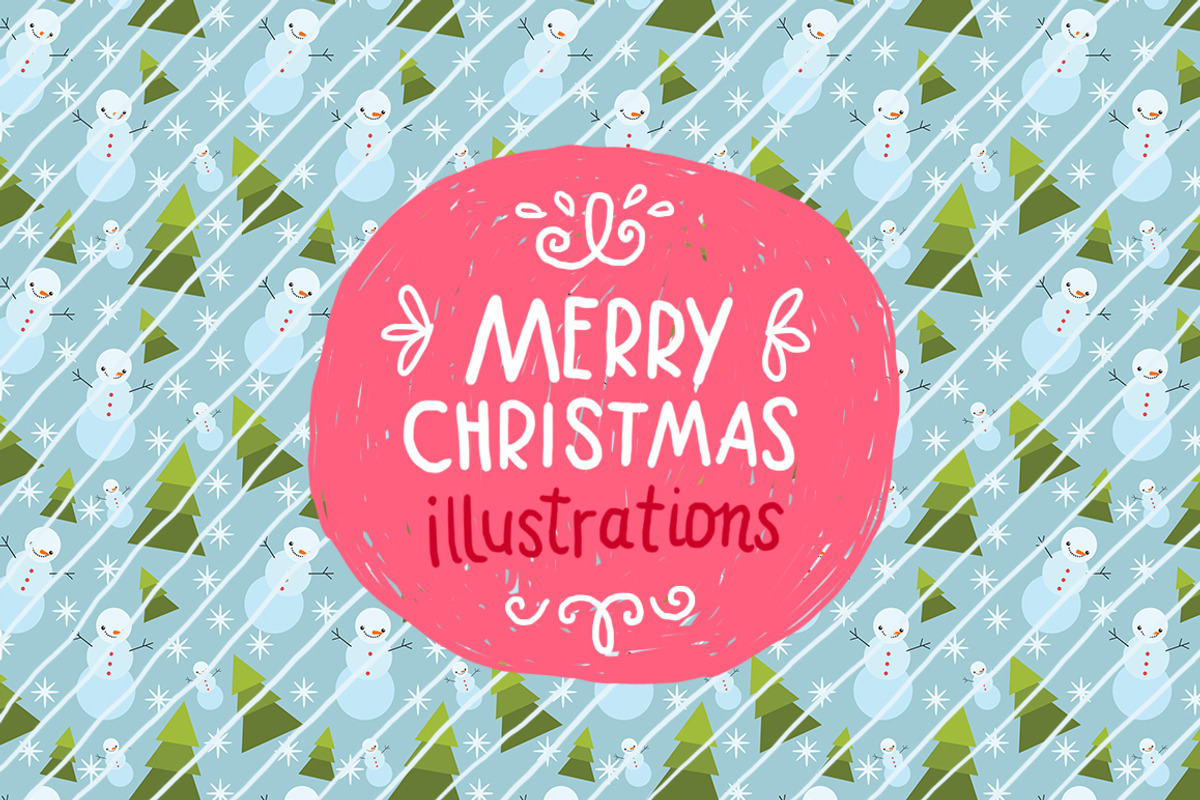 Merry Christmas illustrations, an Illustration by kostolom3ooo (Photo 1 of 5)