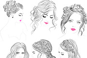 Romantic hairstyles line drawings, a Person Illustration by esylvia (Thumbnail 2 of 4)