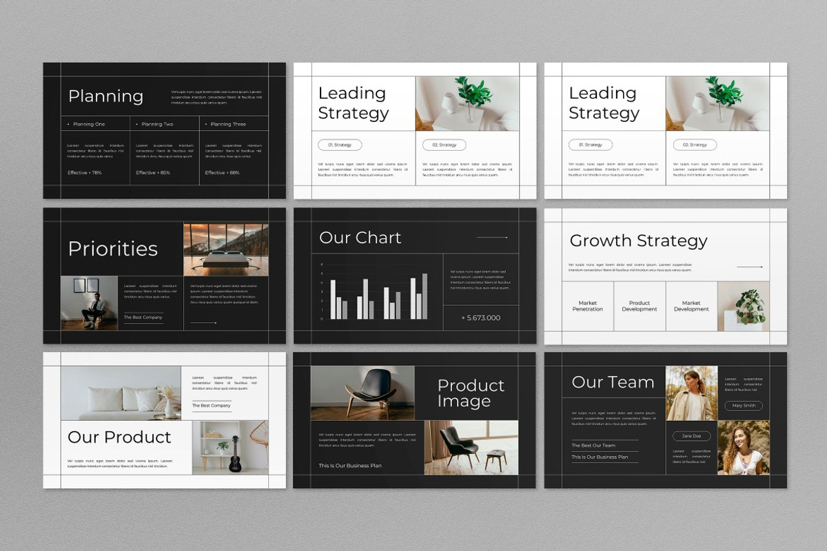 Black White Business Plan PPT, a Presentation Template by graphicook (Photo 3 of 4)