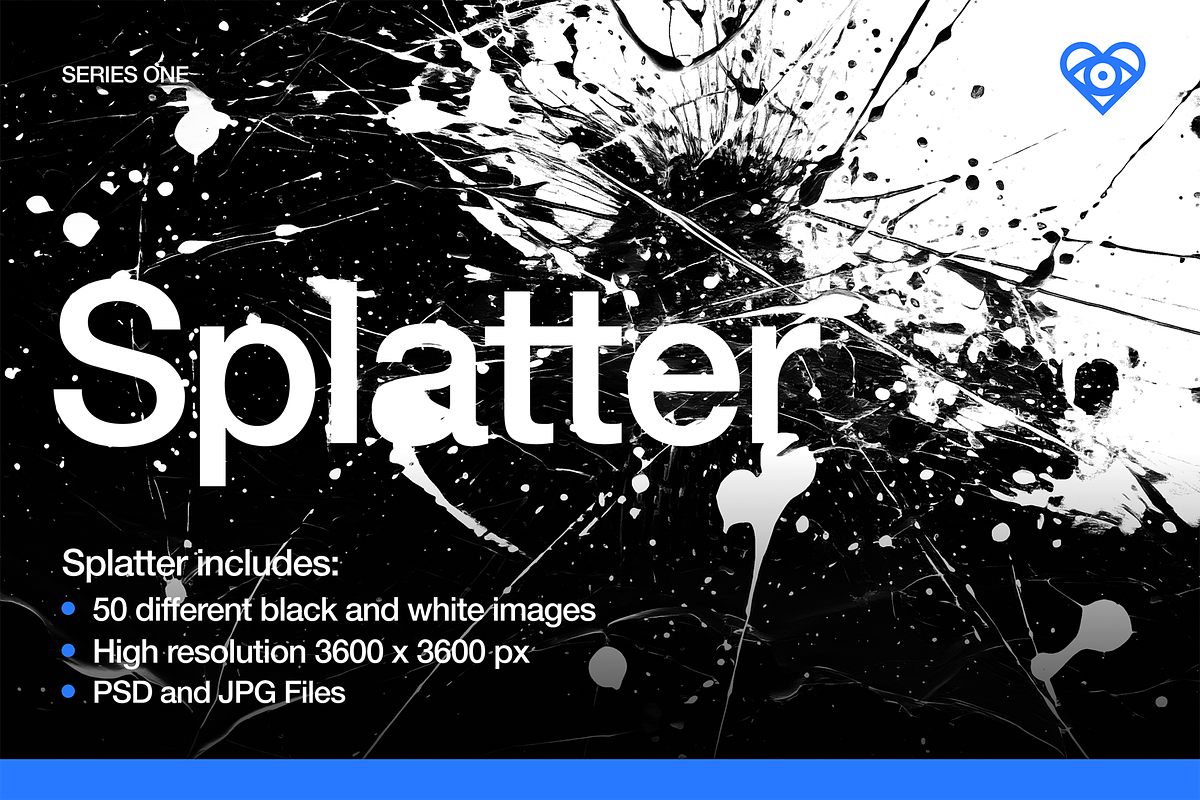Splatter - 50 Black & White Textures, a Background Graphic by ikono.me (Photo 1 of 6)