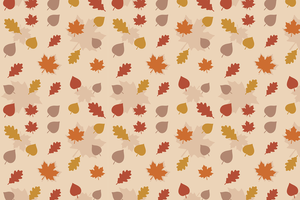 Autumn Maple Oak Leaves Pattern, a Pattern Graphic by Gfx Expert Team (Photo 2 of 3)