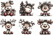 Quirky Christmas Reindeer Clipart, an Illustration by Black Bird Studio (Thumbnail 3 of 6)
