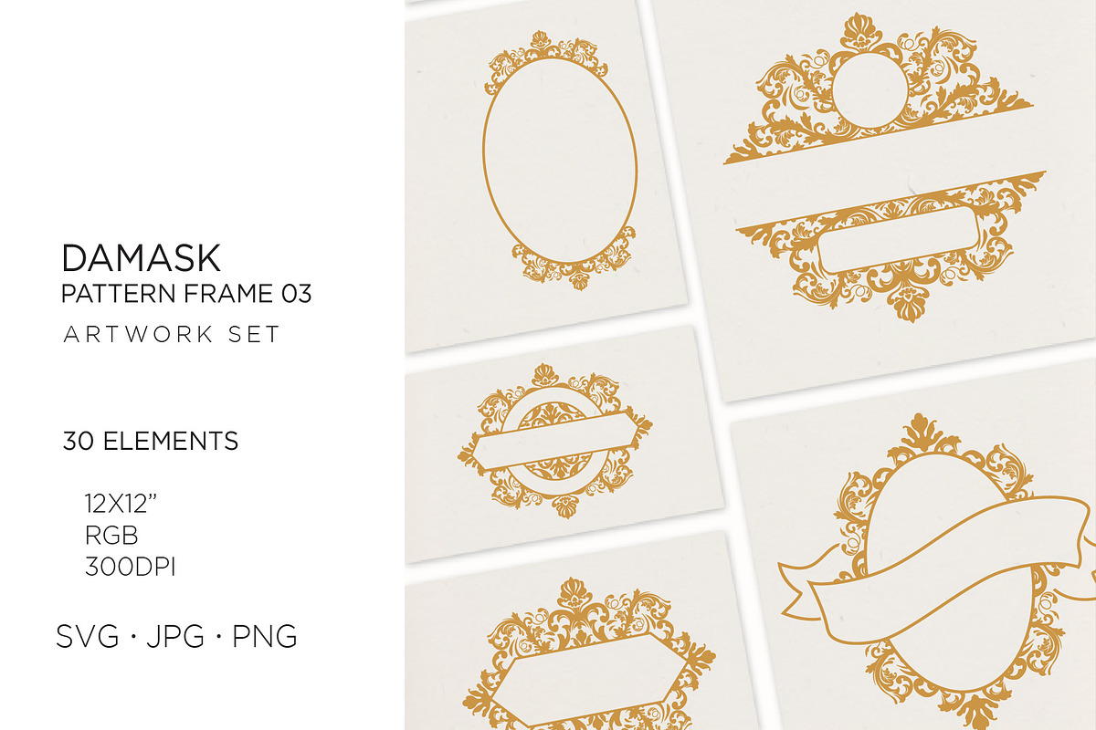 30 Damask  pattern frames 03, an Illustration by Bloom21Art (Photo 1 of 7)