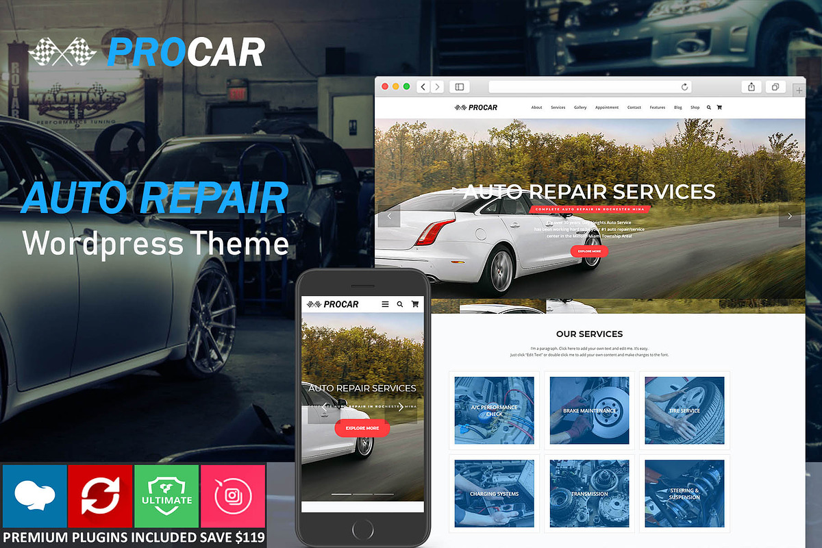 Procar - Car Repair & Business, a WordPress Template by Cherry Wordpress Theme (Photo 1 of 6)