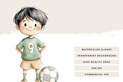 Watercolor Cute Soccer Clipart, a Sport Illustration by Design Scotch (Thumbnail 8 of 9)