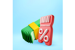 3d Money stack and coupon with, a Finance Illustration by Abscent