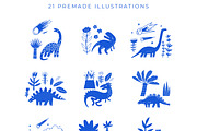 Dino World Clipart Collection, an Animal Illustration by Funny Bug (Thumbnail 9 of 9)