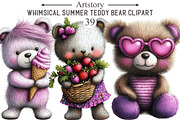 Whimsical Summer Teddy Bear Clipart, an Illustration by designcity5 (Thumbnail 1 of 5)