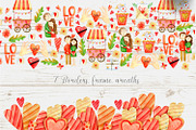 Valentines Day watercolor Set, an Illustration by annasokol_ (Thumbnail 6 of 12)