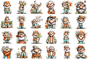 Whimsical Spring Elderly Man Clipart, an Illustration by designcity5 (Thumbnail 2 of 5)