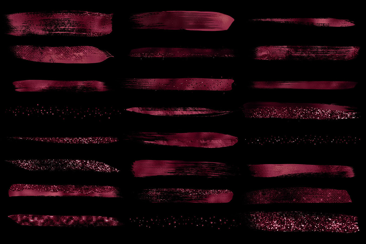 Burgundy Brush Strokes Clipart, an Object Graphic by Digital Curio