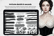145 Lace & Mesh Procreate Brushes, a Brush Add-On by Selentaori Studio (Thumbnail 4 of 10)