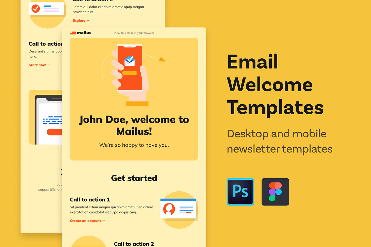 Email Templates (Welcome), an Email Template by Middltone (Photo 1 of 3)