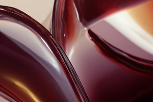 Abstract flowing ruby liquid creating glossy waves and curves, reflecting light, a Photo by Studio ANNA