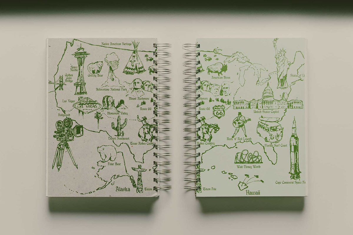 United States Hand-Drawn Map, an Empty State Illustration by TheMountBirdStudio (Photo 3 of 9)