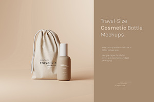 Travel-Size Cosmetic Bottle Mockup